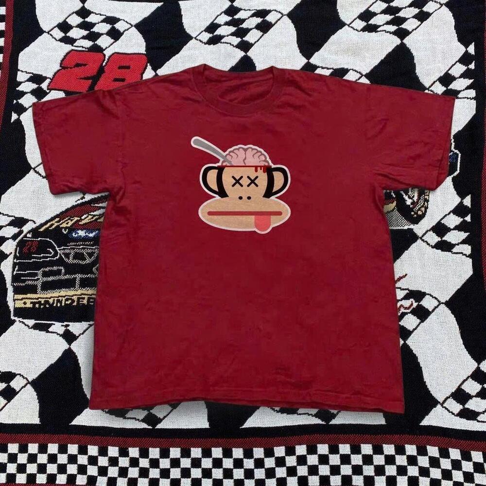 Red And White Monkey Brain Graphic Tee